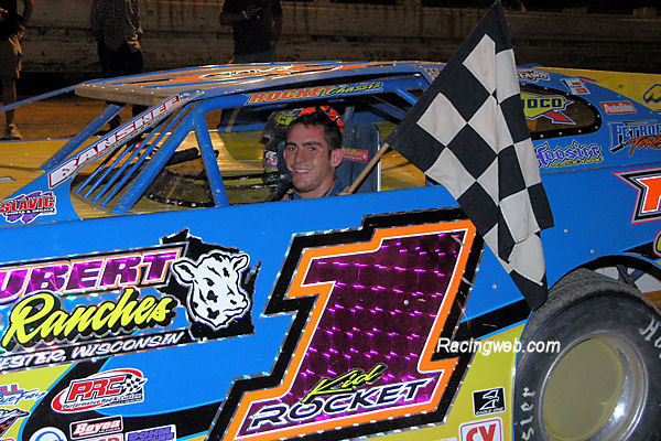 Josh Richards in car after winning the Pittsburgher