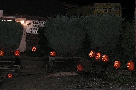 Photo of the annual Pumpkin Display at Imperial Heights Garage