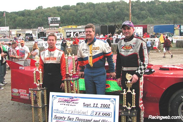 photo of the top three drivers in the 2002 Pittsburgher 100